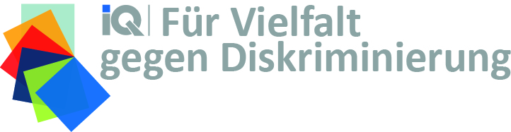 Wortbildmarke: IQ Netzwerk - Für Vielfalt gegen Diskriminierung